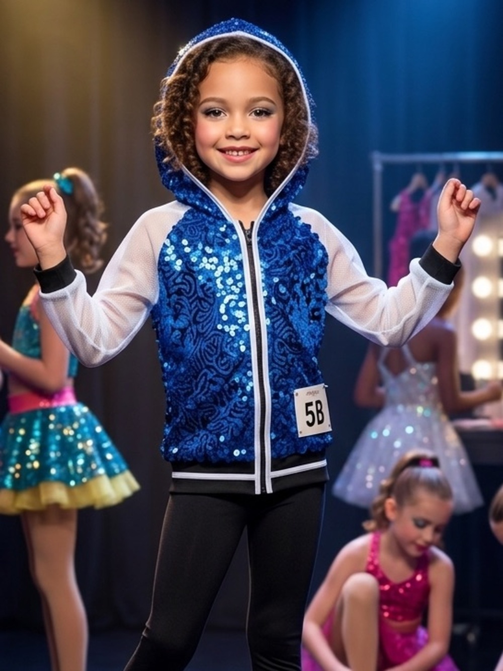 Kids Sequin Zip-Up Jacket - Blue